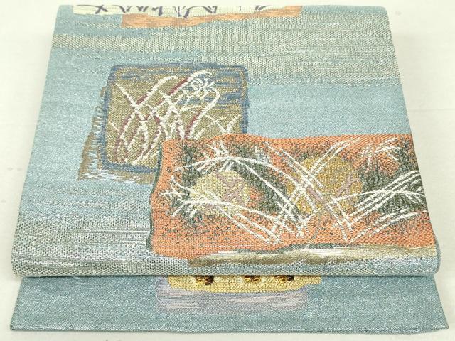 平和屋着物○六通柄袋帯 陶彩角平鉢文 金銀糸 正絹 逸品 DAAU6590ob