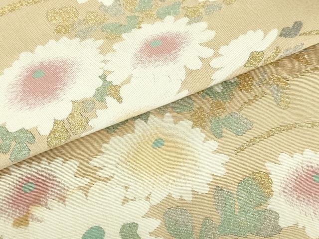 平和屋着物●爪掻き本綴れ 八寸名古屋帯 草花文 金銀糸 正絹 逸品 DAAU6634ob