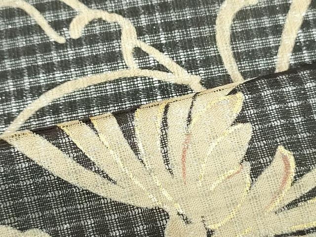 平和屋着物▽つけ帯 スリーシーズン 春夏秋 枝花文 銀通し地 正絹 逸品 未使用 DAAU6697ob