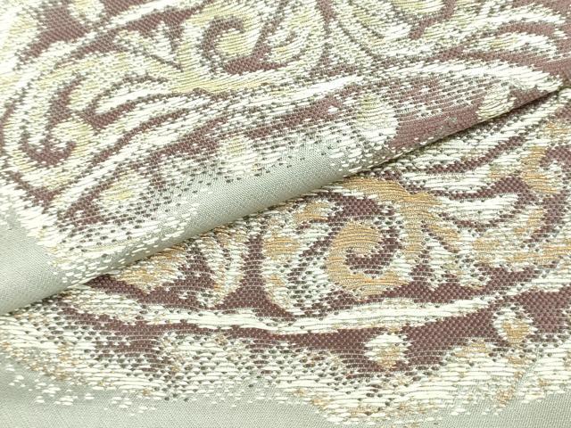 平和屋着物●龍村美術織物 たつむら 九寸名古屋帯 平染古瓦文 蕎麦切色 金糸 正絹 逸品 DAAU6717ob