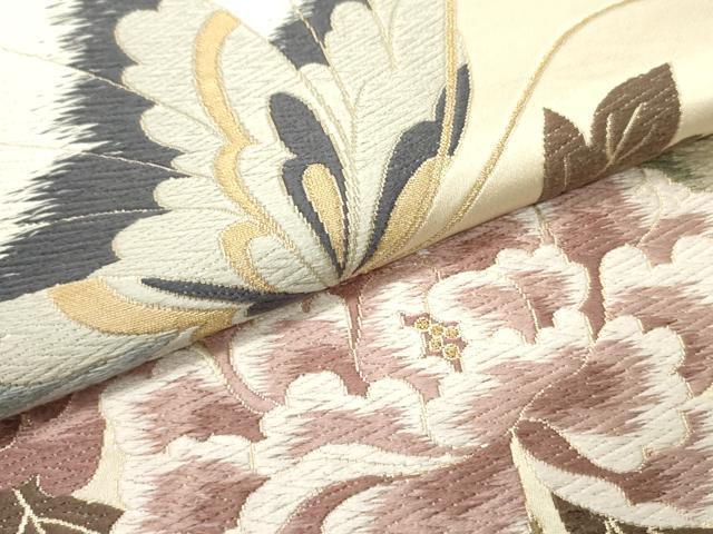 平和屋着物●青々庵 六通柄袋帯 唐織 花蝶文 金糸 正絹 逸品 DAAU6812ob