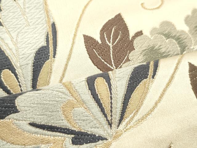 平和屋着物●青々庵 六通柄袋帯 唐織 花蝶文 金糸 正絹 逸品 DAAU6812ob