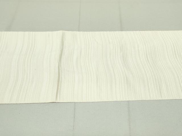 平和屋着物●本場筑前博多織 八寸名古屋帯 霞文 象牙色 正絹 逸品 DAAU6849ob