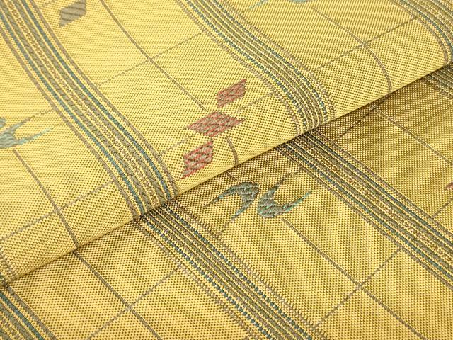 平和屋着物●本場筑前博多織 八寸名古屋帯 幾何学間道 正絹 逸品 DAAU6858ob