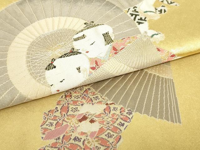 平和屋着物●加賀友禅の巨匠 初代 由水十久 西陣 長嶋成織物 ながしま帯 太鼓柄袋帯 瀞金錦 傘 本金箔 正絹 逸品 DAAU6864ob