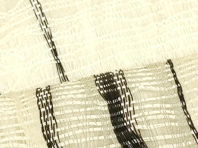 平和屋着物▽全通柄袋帯 スリーシーズン 春夏秋 紬地 櫛織 間道 銀糸 正絹 逸品 DAAU6889ob