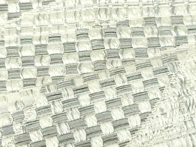 平和屋着物●本場筑前博多織 八寸名古屋帯 紬地 流水市松文 正絹 逸品 DAAU6923ob