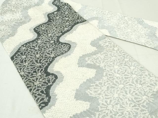平和屋着物●名門 藤娘きぬたや・総絞り 九寸名古屋帯 流水花文 正絹 逸品 DAAU6954ob