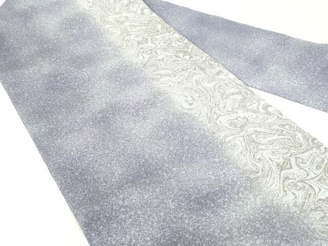平和屋着物●九寸名古屋帯 墨流し文様 鬼しぼ縮緬 正絹 逸品 未使用 DAAU6962ob