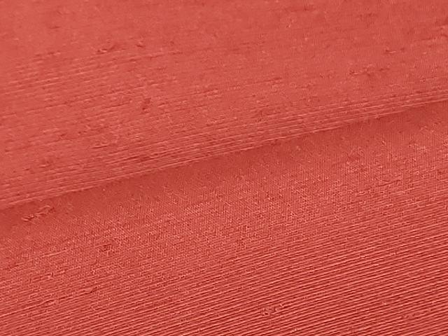 平和屋着物●九寸名古屋帯 紬地 朱・緋色 正絹 逸品 DAAU6970ob