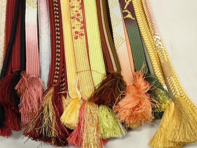 平和屋着物●和装小物 帯締め20本セット 高麗組 笹浪組 角八つ組 金糸 未使用品あり 長尺 逸品 DAAU7830zzz