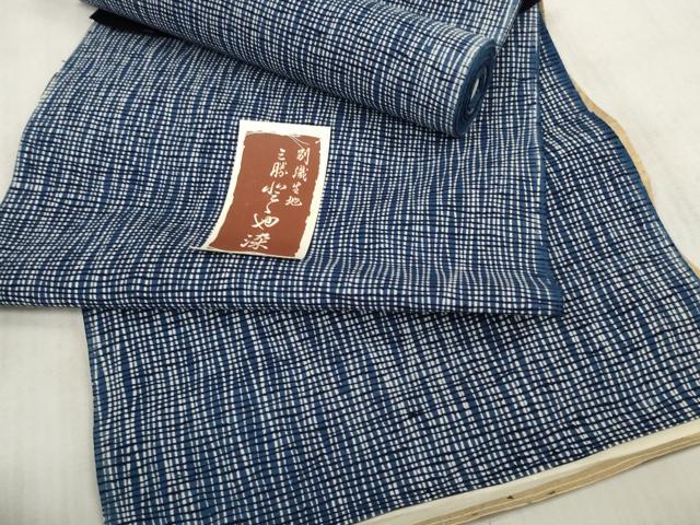 平和屋着物∴夏物 浴衣 反物 着尺 格子 綿 逸品 未使用 DAAU7853zzz