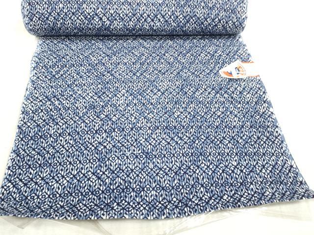 平和屋着物∴夏物 浴衣 反物 着尺 東京本染 丁子染 亀甲文 綿 逸品 未使用 DAAU7854zzz
