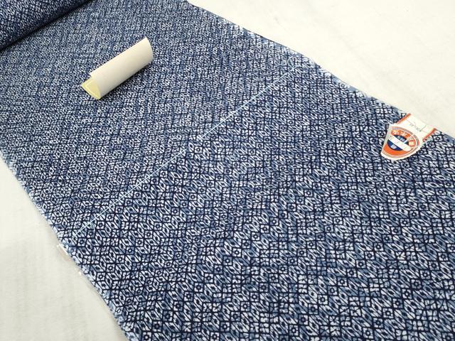 平和屋着物∴夏物 浴衣 反物 着尺 東京本染 丁子染 亀甲文 綿 逸品 未使用 DAAU7854zzz