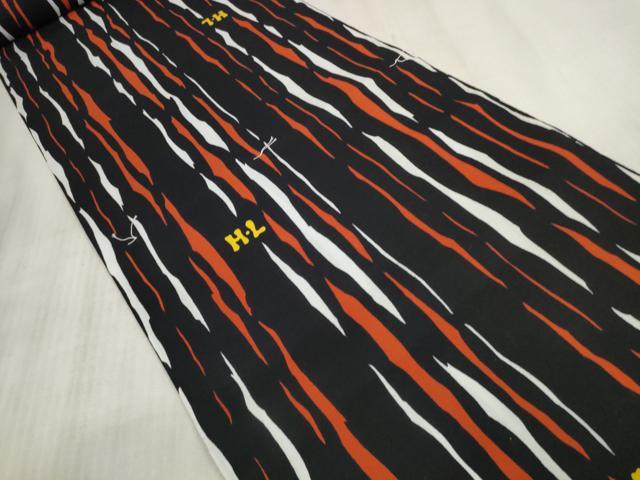 平和屋着物∴夏物 H・L(アッシュエル) HENRI-LUC CHAPUIS 浴衣 反物 着尺 よろけ縞 綿 逸品 未使用 DAAU7859zzz