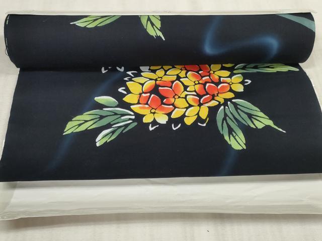 平和屋着物∴夏物 世界的ファッションデザイナー 山本寛斎 kansaiブランド 浴衣 反物 着尺 紫陽花 高級本染 綿 逸品 未使用 DAAU7863zzz