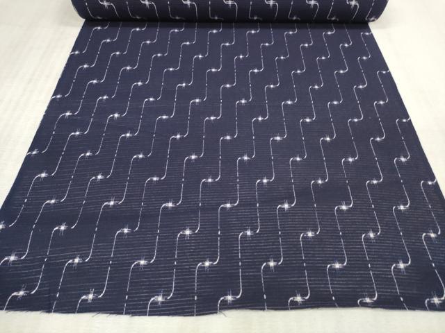 平和屋着物∴夏物 浴衣・小紋兼用 反物 着尺 綿絽 変わり縞 綿 逸品 未使用 DAAU7866zzz