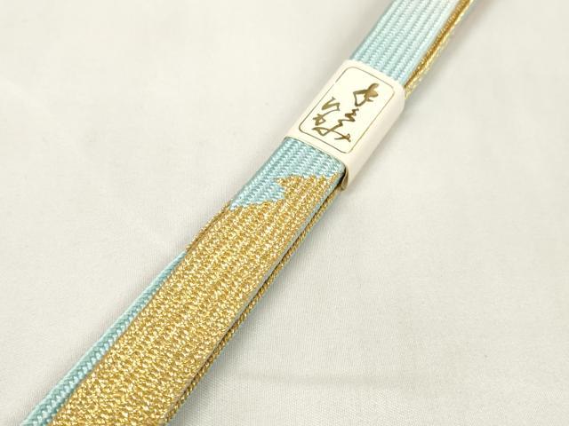 平和屋着物●和装小物 帯締め・帯揚げセット 斜線 梅地紋 小花 暈し染め 金彩 手組紐 高麗組 金糸 逸品 未使用 DAAU7962zzz