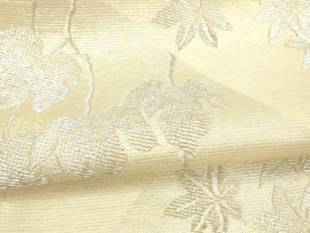 平和屋着物*夏物 六通柄袋帯 草葉文 銀糸 正絹 逸品 DAAU8148cm