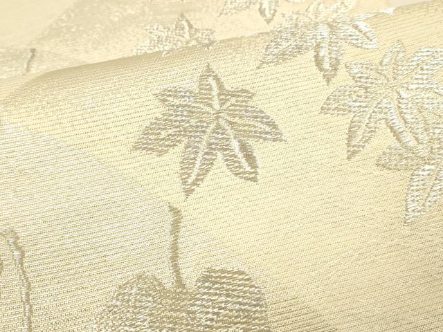 平和屋着物*夏物 六通柄袋帯 草葉文 銀糸 正絹 逸品 DAAU8148cm