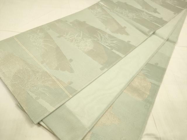 平和屋着物*夏物 六通柄袋帯 杜若 金銀糸 正絹 逸品 DAAU8174cm