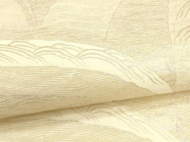 平和屋着物*夏物 六通柄袋帯 草葉文 銀糸 正絹 逸品 DAAU8197cm