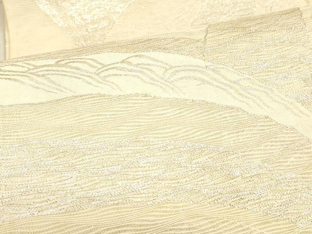 平和屋着物*夏物 六通柄袋帯 草葉文 銀糸 正絹 逸品 DAAU8197cm