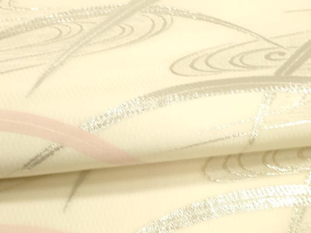 平和屋着物*夏物 六通柄袋帯 流水草葉文 銀糸 正絹 逸品 DAAU8269cm