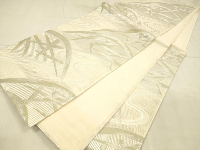 平和屋着物*夏物 六通柄袋帯 流水籬文 銀糸 正絹 逸品 DAAU8301cm