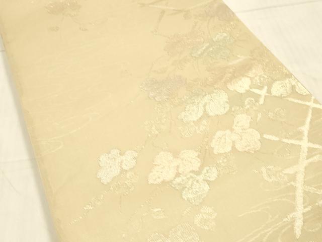 平和屋着物*夏物 六通柄袋帯 流水籬蔦の葉文 金糸 正絹 逸品 DAAU8313cm