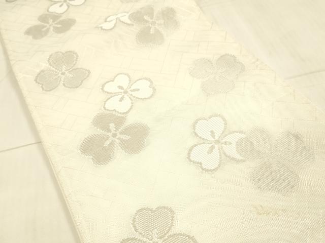 平和屋着物*夏物 六通柄袋帯 舞花文 銀糸 DAAU8314cm