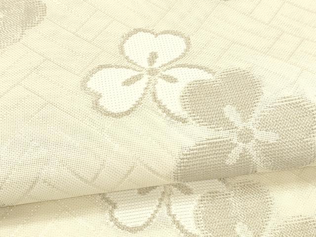 平和屋着物*夏物 六通柄袋帯 舞花文 銀糸 DAAU8314cm