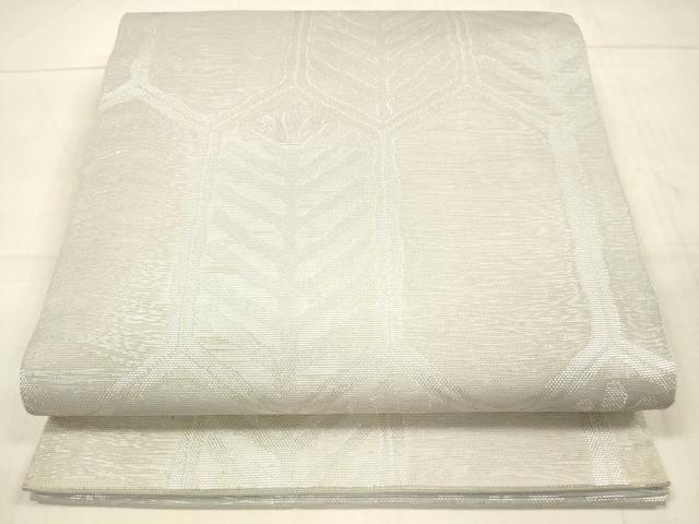 平和屋着物*夏物 六通柄袋帯 亀甲草葉文 銀糸 正絹 逸品 DAAU8390cm