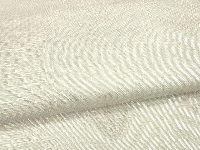 平和屋着物*夏物 六通柄袋帯 亀甲草葉文 銀糸 正絹 逸品 DAAU8390cm