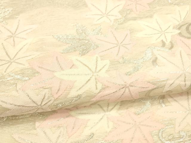 平和屋着物*夏物 六通柄袋帯 流水草葉文 銀糸 正絹 逸品 DAAU8447cm