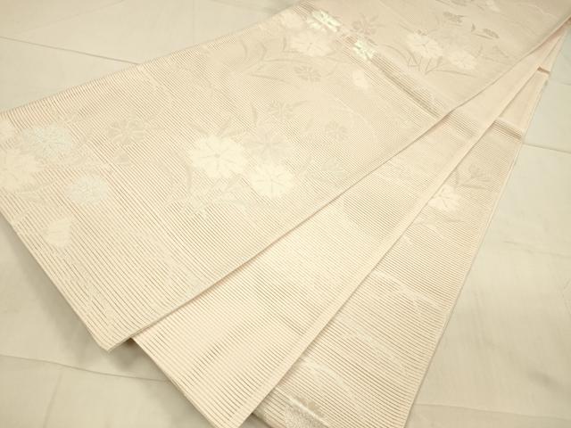 平和屋着物*夏物 六通柄袋帯 撫子 銀糸 正絹 逸品 DAAU8475cm