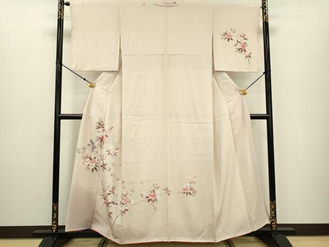 平和屋着物●訪問着 友禅 枝花に休み鳥 暈し染 正絹 逸品 DAAU9660fe