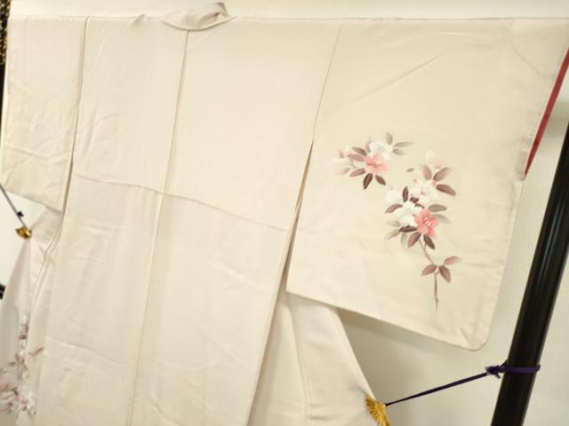 平和屋着物●訪問着 友禅 枝花に休み鳥 暈し染 正絹 逸品 DAAU9660fe