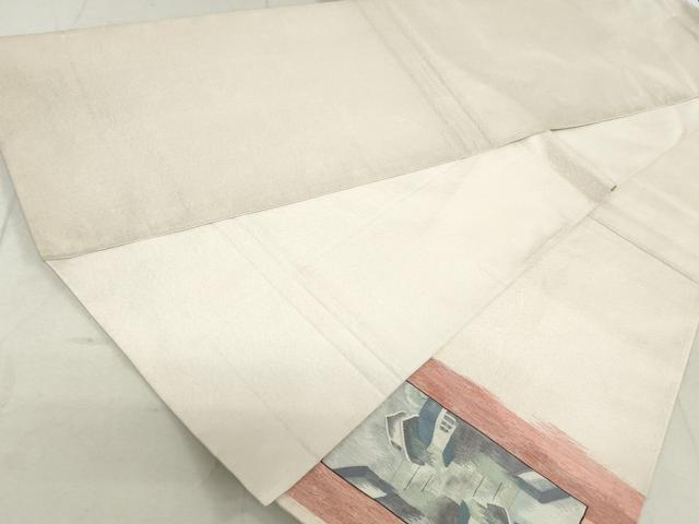 平和屋着物◎太鼓柄袋帯 すくい織 風景文 正絹 逸品 DAAV0571qa