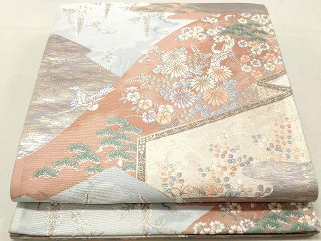平和屋着物◎六通柄袋帯 唐織 九百錦 山麗春秋文 金糸 正絹 逸品 DAAV0966qa