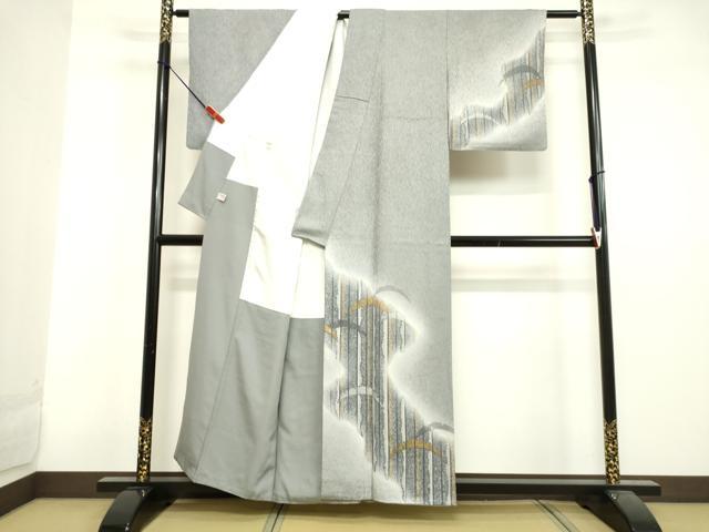 平和屋着物●訪問着 雪芝文 暈し染め 金彩 正絹 逸品 DAAV1062tw