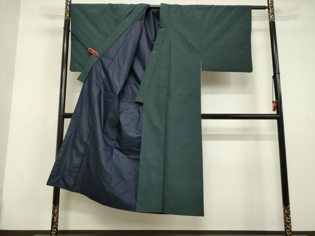 平和屋着物●男性 紬 御召御納戸色 正絹 逸品 DAAV1091tw