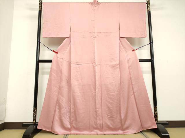 平和屋着物●豪華色留袖 流水地紋 ピンクアーモンド色 正絹 逸品 未使用 DAAV1112tw
