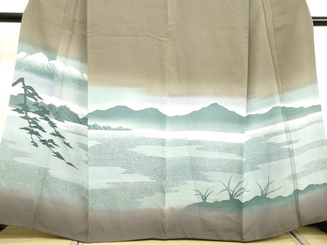 平和屋着物●訪問着 風景山文 暈し染め 正絹 逸品 DAAV1120tw