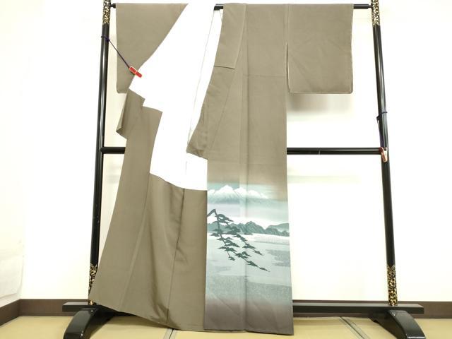 平和屋着物●訪問着 風景山文 暈し染め 正絹 逸品 DAAV1120tw