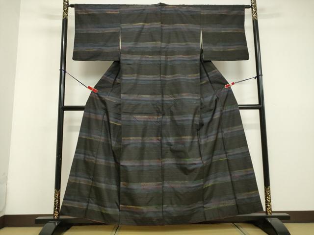 平和屋着物●本場大島紬 霞横段文 正絹 逸品 DAAV1176tw