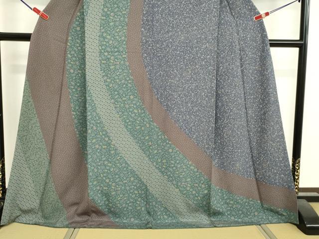 平和屋着物●訪問着 型染め 宝尽くし霞舞花文 ロング丈 正絹 逸品 DAAV1246tw