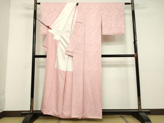平和屋着物●上質な色無地 草葉地紋 虹色 正絹 逸品 DAAV1252tw