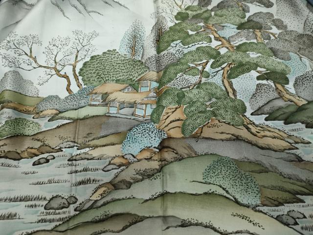 平和屋着物●男性 紬 アンサンブル 青藍色 正絹 逸品 未使用 DAAV1254tw