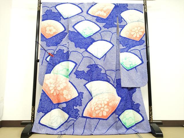 平和屋着物●豪華振袖 総絞り 地紙草花文 正絹 逸品 DAAV1266tw